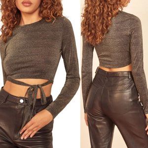NWT REFORMATION Jupiter Metallic Crop Top L
